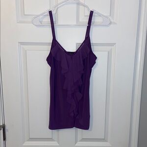 White House Black Market Ruffled Purple Camisole